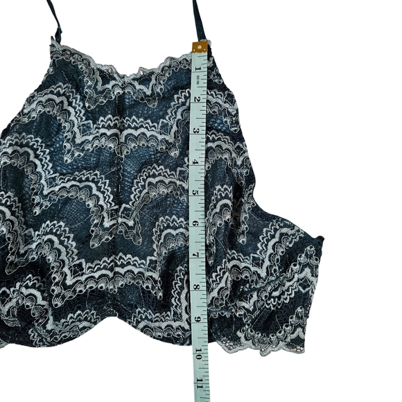 Free People Intimates Lace Halter Bralette With Underwire,  Dark Teal, Medium - Picture 15 of 16